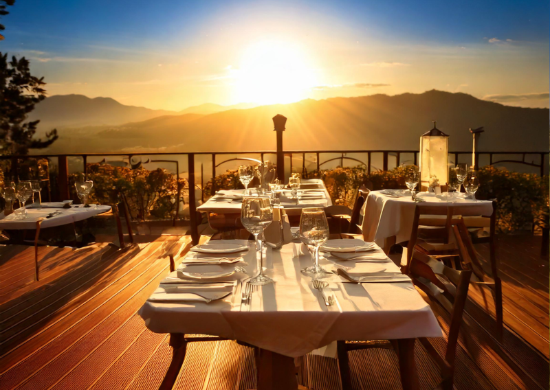 À seulement 30 minutes de l’Hôtel ATENA, La Terrasse Rouge à Saint-Émilion propose une cuisine raffinée au cœur des vignobles.