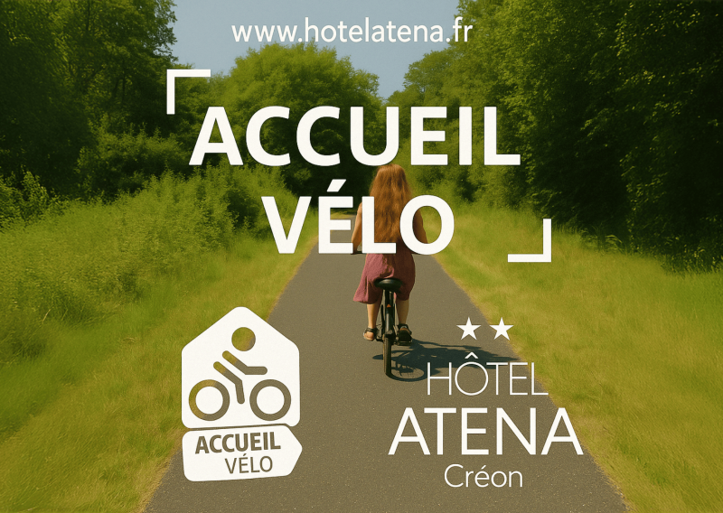  Accueil vélo pour vos vacances actives – Explorez la région en famille depuis l’Hôtel ATENA Créon.