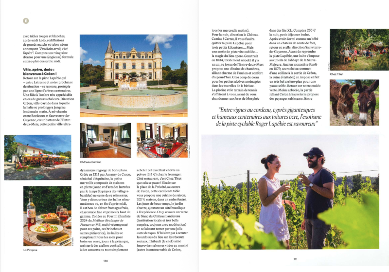 Mise en lumière de la piste cyclable Roger Lapébie et des haltes touristiques autour de Créon.