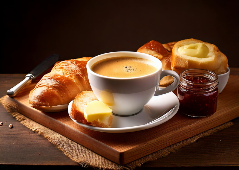 Petit-déjeuner gourmand ! Le matin du retour, savourez un petit-déjeuner complet avec viennoiseries et boissons chaudes.