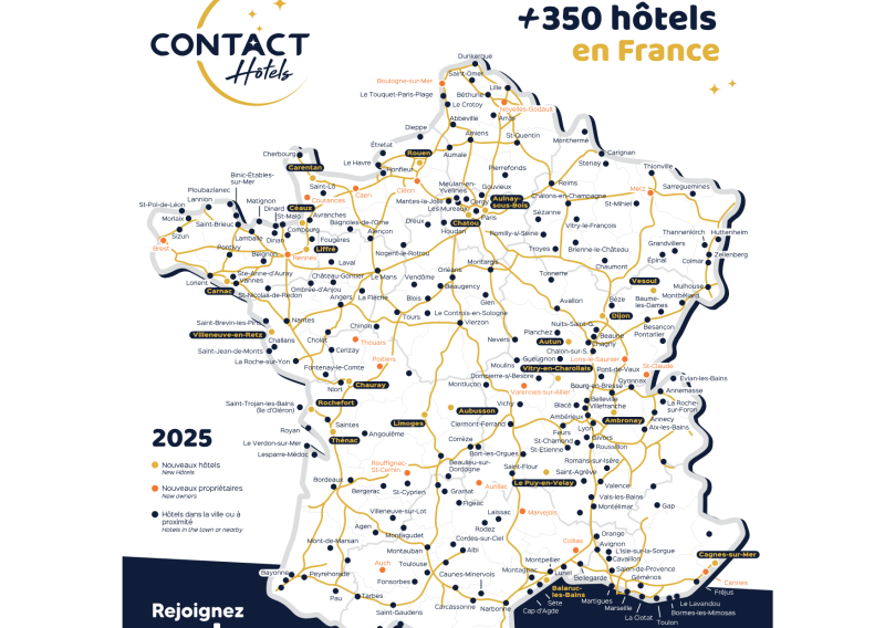 Couverture nationale du groupe Contact Hôtel – Réservez l’Hôtel ATENA Créon et cumulez vos avantages fidélité